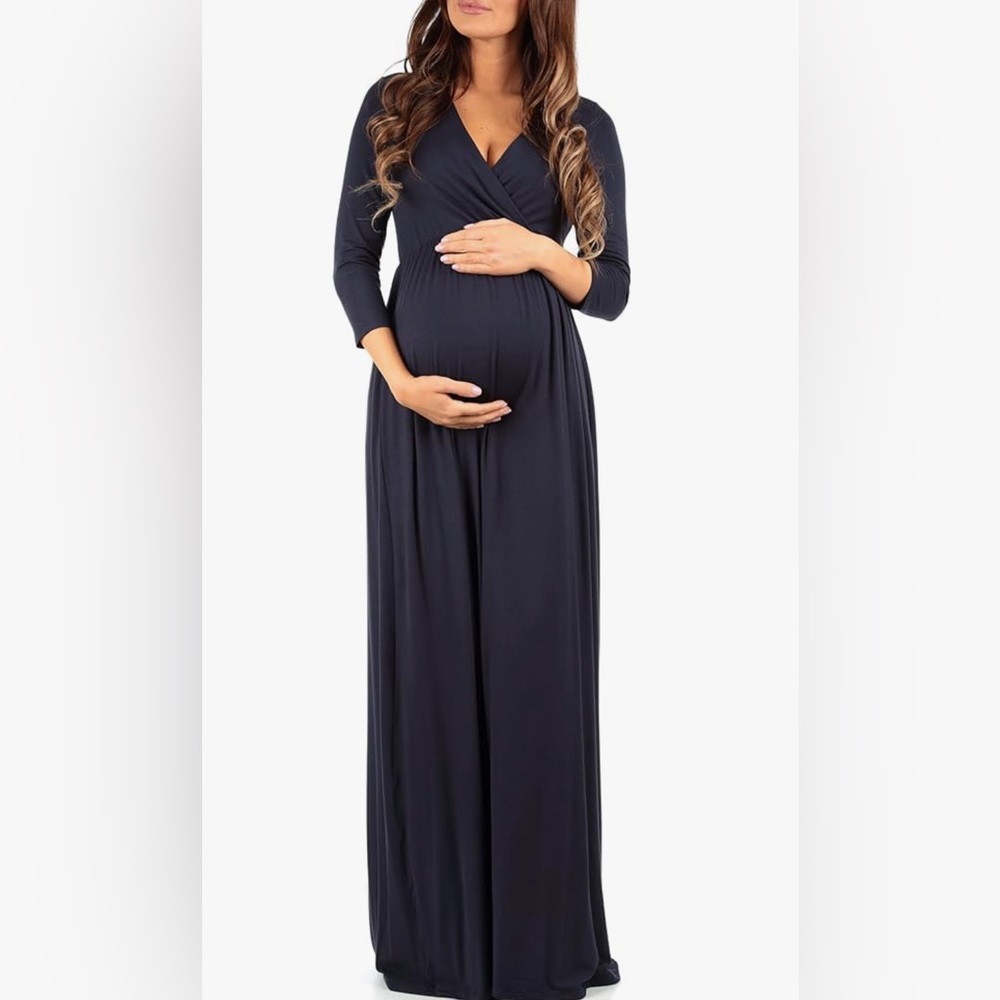Navy Maternity Maxi dress